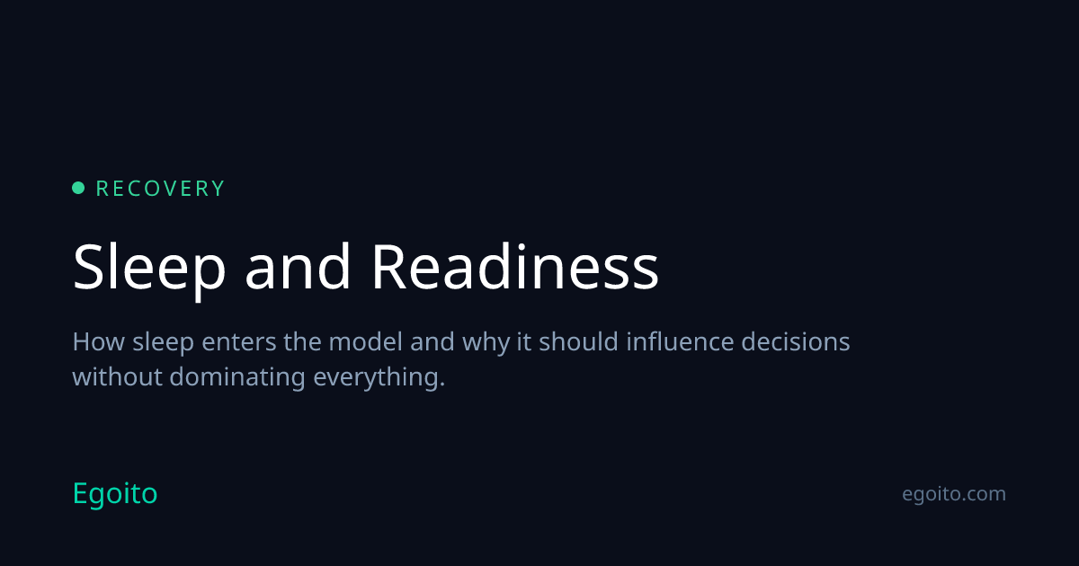 Sleep and Readiness — Egoito Learn